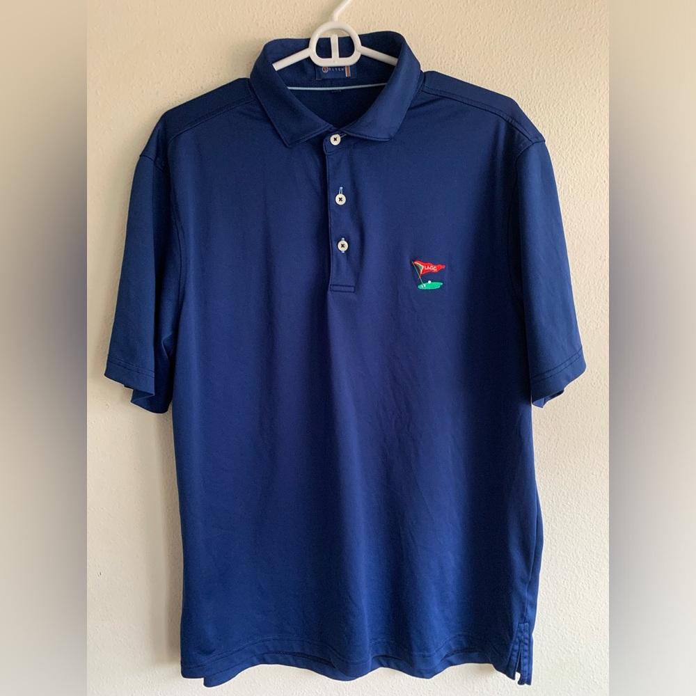 Stitch Golf Men’s Polo Shirt Medium Relaxed Fit Navy Blue LACC